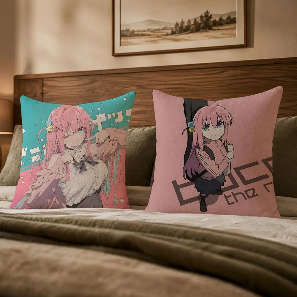 Music Anime B-Bocchi the RockS Cushion Cover Ultra Soft Throw Pillow Cover Skin Friendly for Sofa Bed Home Decor Gift