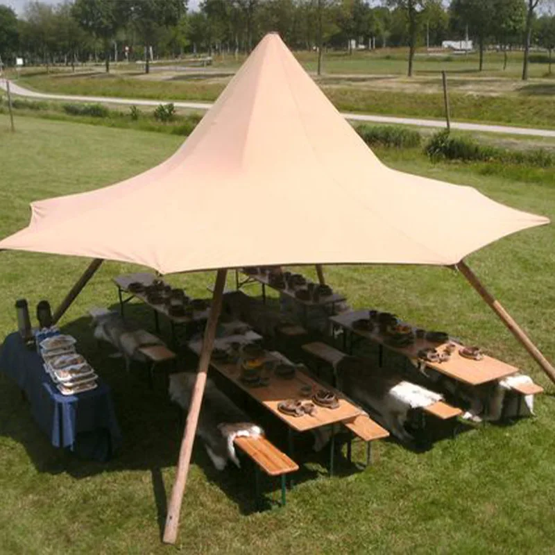 Fengshang Outdoor Camp B & B Resort Camping Wild Luxury Tent Double-layer Solid Wood Hotel Universal Shading for All Seasons