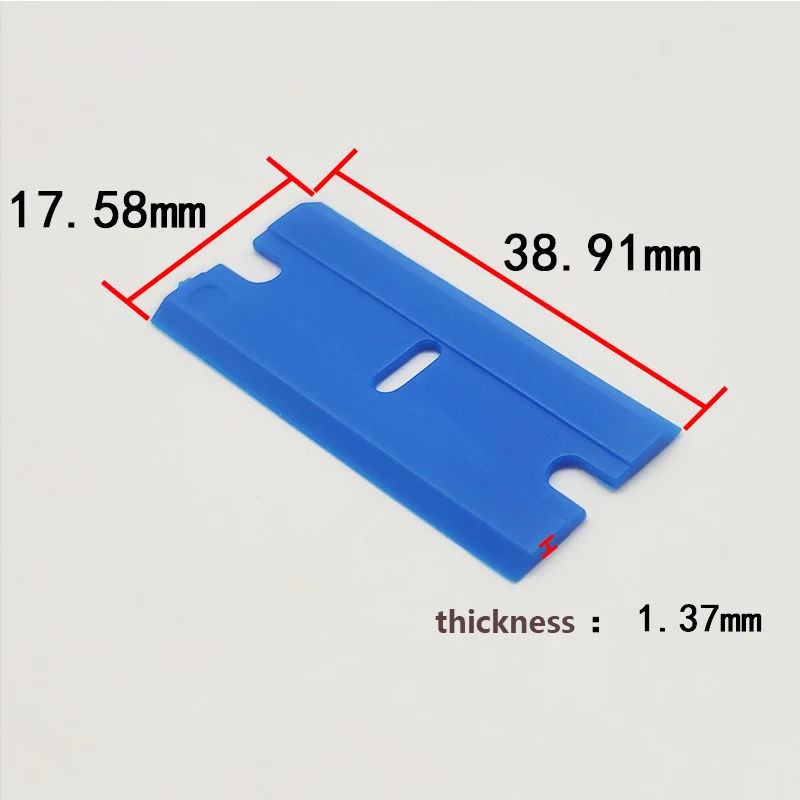 100Pcs Car Wrap Sticker Squeegee Label Clean Razor Glue Remover Window Glass Clean Scraper Double Edged Plastic Razor Blade