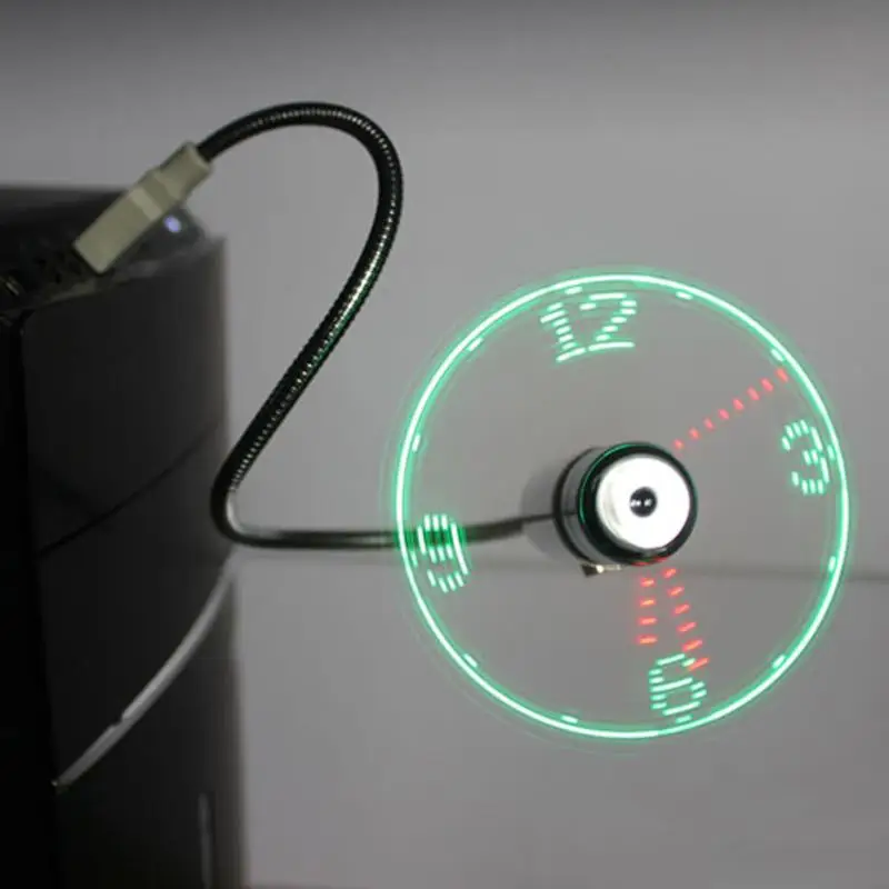 Hand Mini Usb Ventilator Draagbare Gadgets Flexibele Gooseneck Led Klok Cool Voor Laptop Pc Notebook Real Time Display Duurzaam Verstelbaar