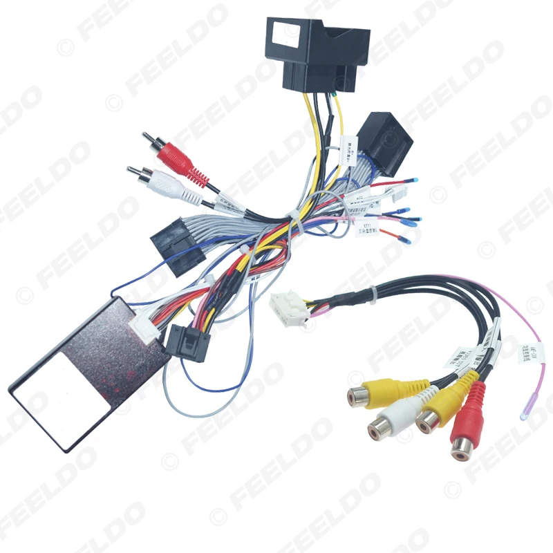 FEELDO Car 16pin Android Head Unit Stereo Wiring Harness Cable With Canbus/Optical Fiber Decoder For Volkswagen Touareg (02~10) - view 5