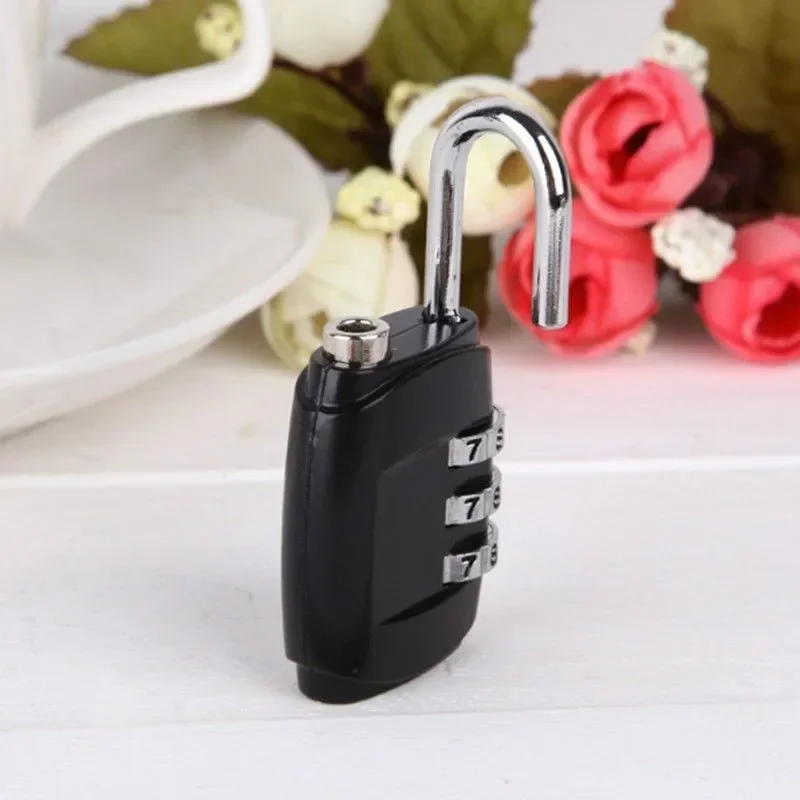 Padlock 3 Dial Digit Password Lock Combination Password Lock Suitcase Luggage Metal Code Lock Mini Coded Keyed Anti-Theft Locks