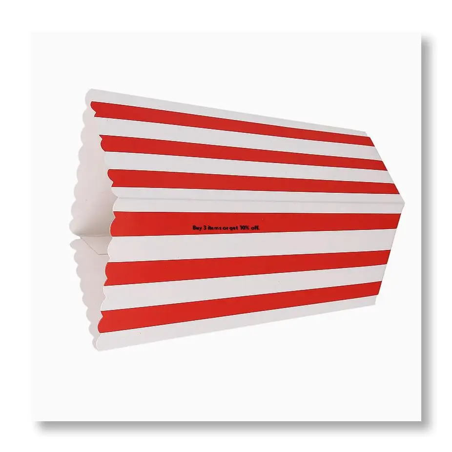 ●12 Cinema Stripes Treat Party Small Candy Favour Popcorn Bags Boxes,red