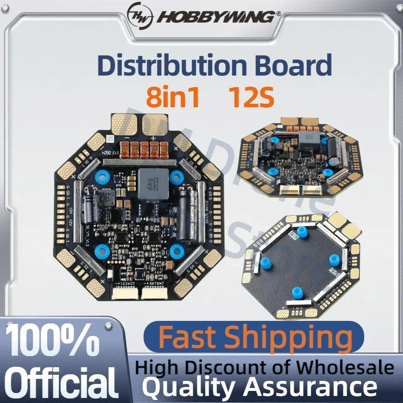 Hobbywing Distribution Board 8in1 12S Electrical Panel Board 120A Per Channel *4 High Current 140A Peak PDB Drone Power Parts