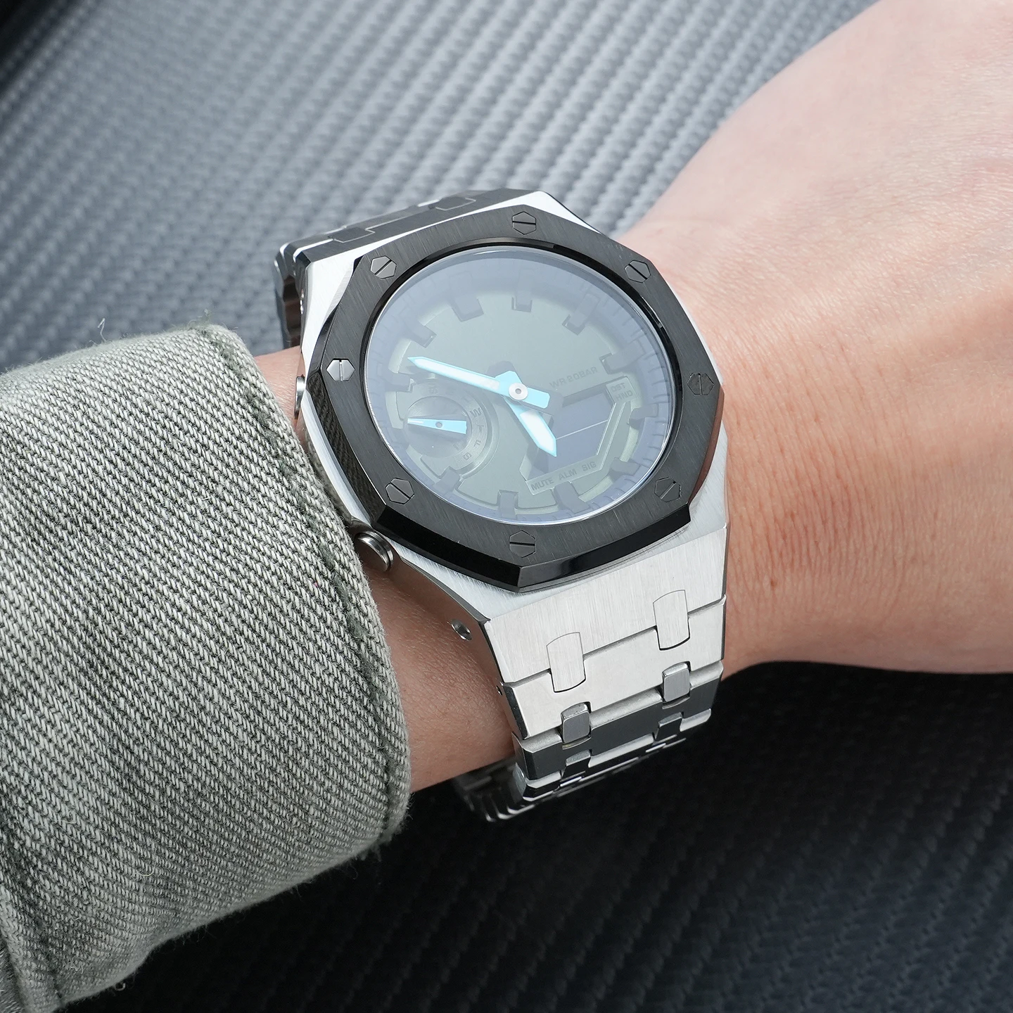 Farmhouse Oak GM-2100, GMA-S2100, GBM-2100 Modification Kit: High-Quality Stainless Steel Strap and Case Set for Casio G-SHOCK