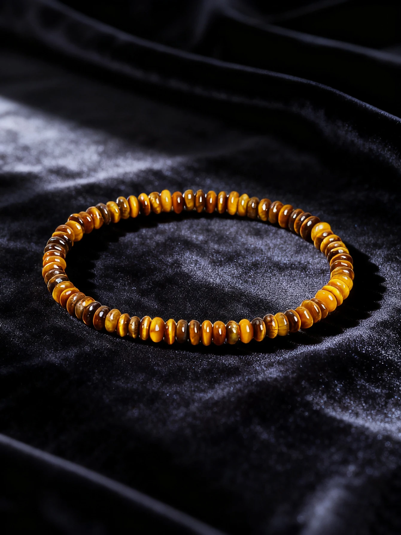Tiger's Eye Bracelet 4x2mm Abacus Beads Natural Stone Energy Reiki Charm Protection Good Luck Healing Spiritual Unisex Jewelry