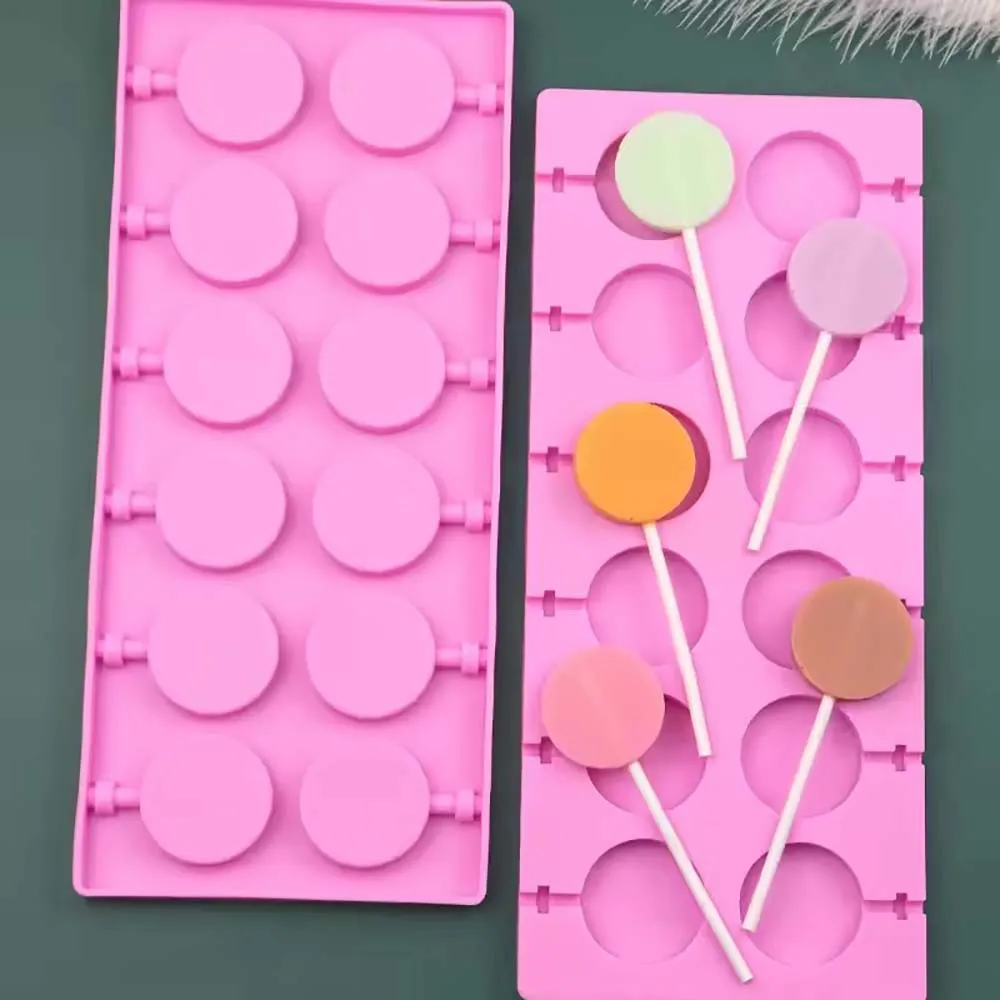 Pink Cute Flower Round Silicone Lollipop Molds Jelly and Candy Molds Cake Mold Variety Shapes Cake Decorating Form Silicone Bake