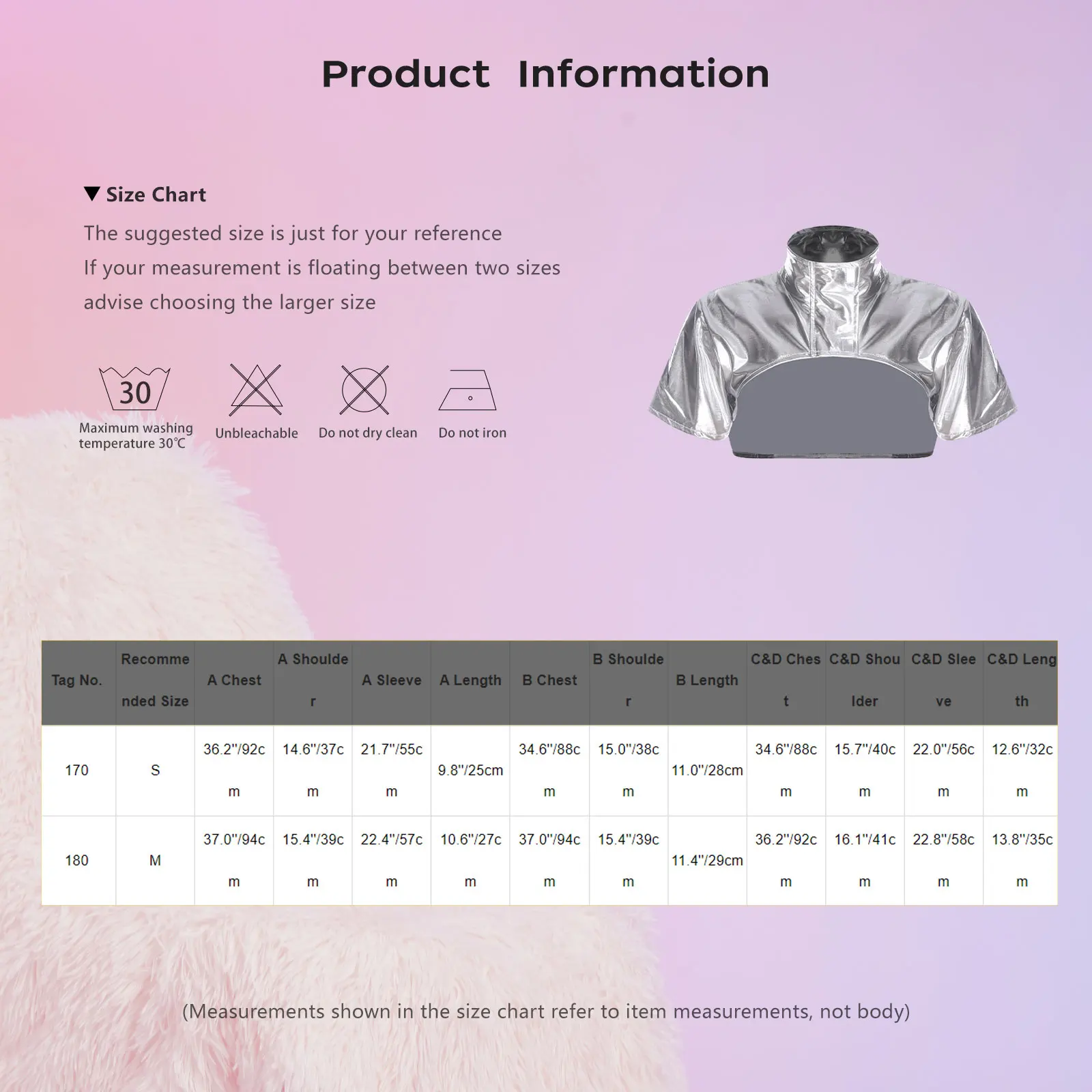 Womens Disco Party Dance Crop Top with Oversleeves/Brooch Holographic Metallic Pullover T-shirt Top for Rock Music Festival Wear