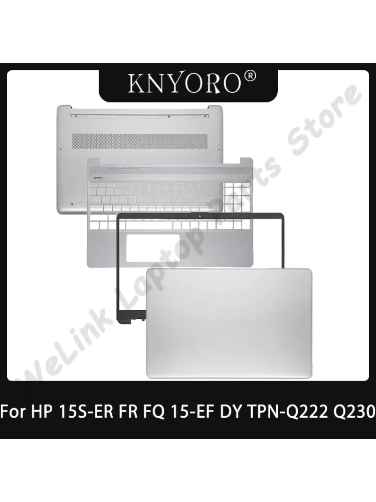 Nowa Zamienna Obudowa Matrycy (Tylna Pokrywa, Ramka, Palmrest, Dolna Obudowa) Srebrna do Laptopa HP 15S-ER 15S-FR 15S-FQ 15-EF 15-DY TPN-Q222 Q230 — zdjęcie produktu 7