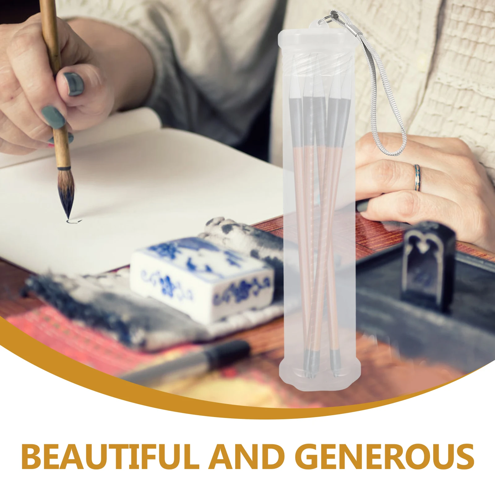 Telescopic Pen Holder Extendable Brush Case Retractable Transparent Container Portable Stationery Plastic Pencil Makeup Storage