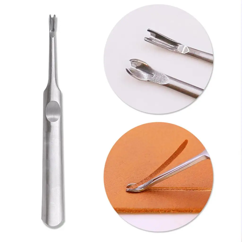 Shape Groover Leather Edge Skiving Tool Stainless Steel Set with U and V Blades for Clean Bevels and Slots