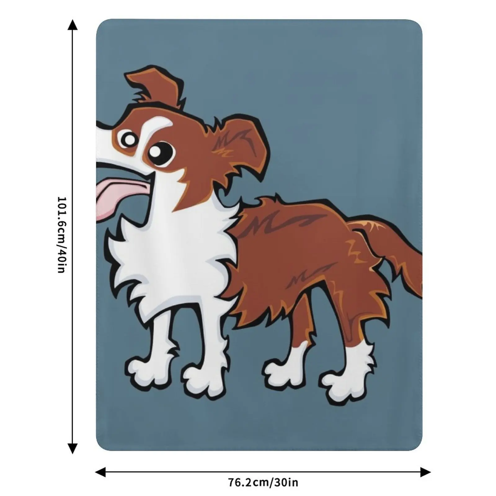 Border Collie - Red and White (Full Body) BLUE BG Throw Blanket For Baby Bed Warm Bed linens Blankets