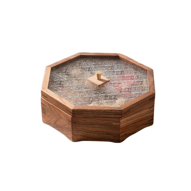 

North American black walnut coffee table, solid wood fruit plate light luxury new living room home candy box