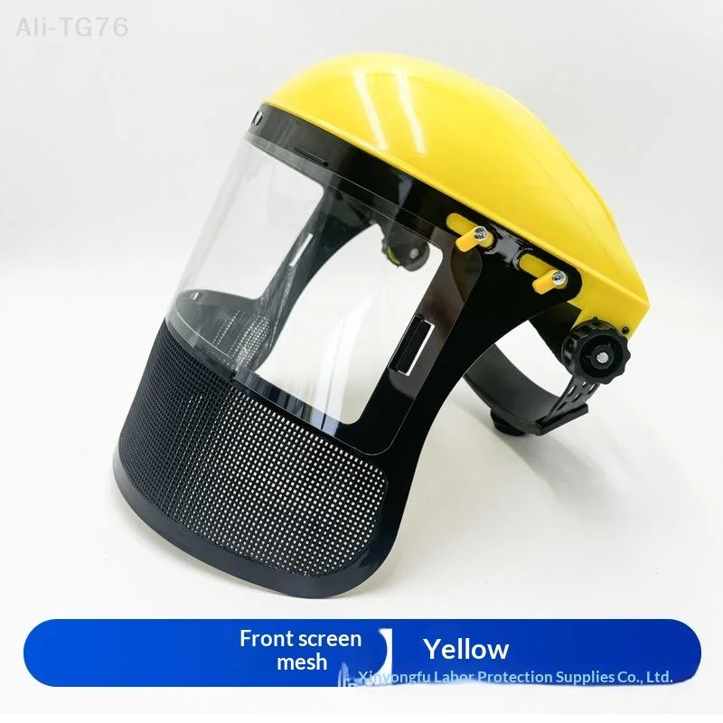 [P] Garden Grass Trimmer Weed Wacker Safety Helmet Hat With Full Face Mesh Mask For Logging Brush Cutter Forestry Protection