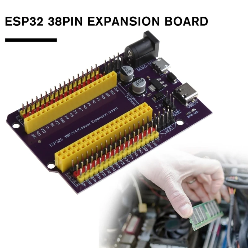 F3KE ESP32S 38pin Bottom Board Powerful Extension Board Can Be Equipped with WROOM-32D/32U WROVER- Module