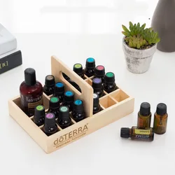 For doTerra 21 Slots Essential Oil Wooden Storage Box Carry Organizer Essential Oil Bottles Aromatherapy Container Case