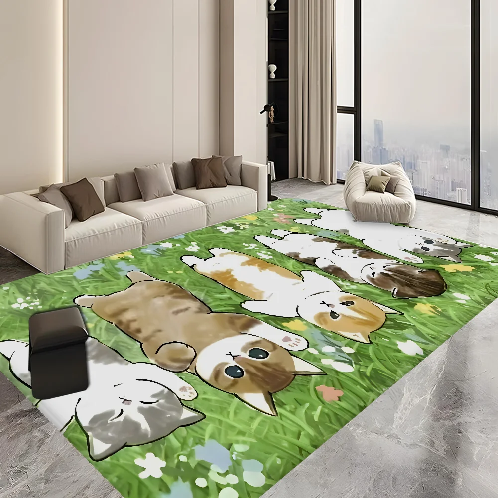 Funny Cat mofusand Floor Mat Retro Multiple Choice Living Room Kitchen Rug Non-Slip Modern Home Decor