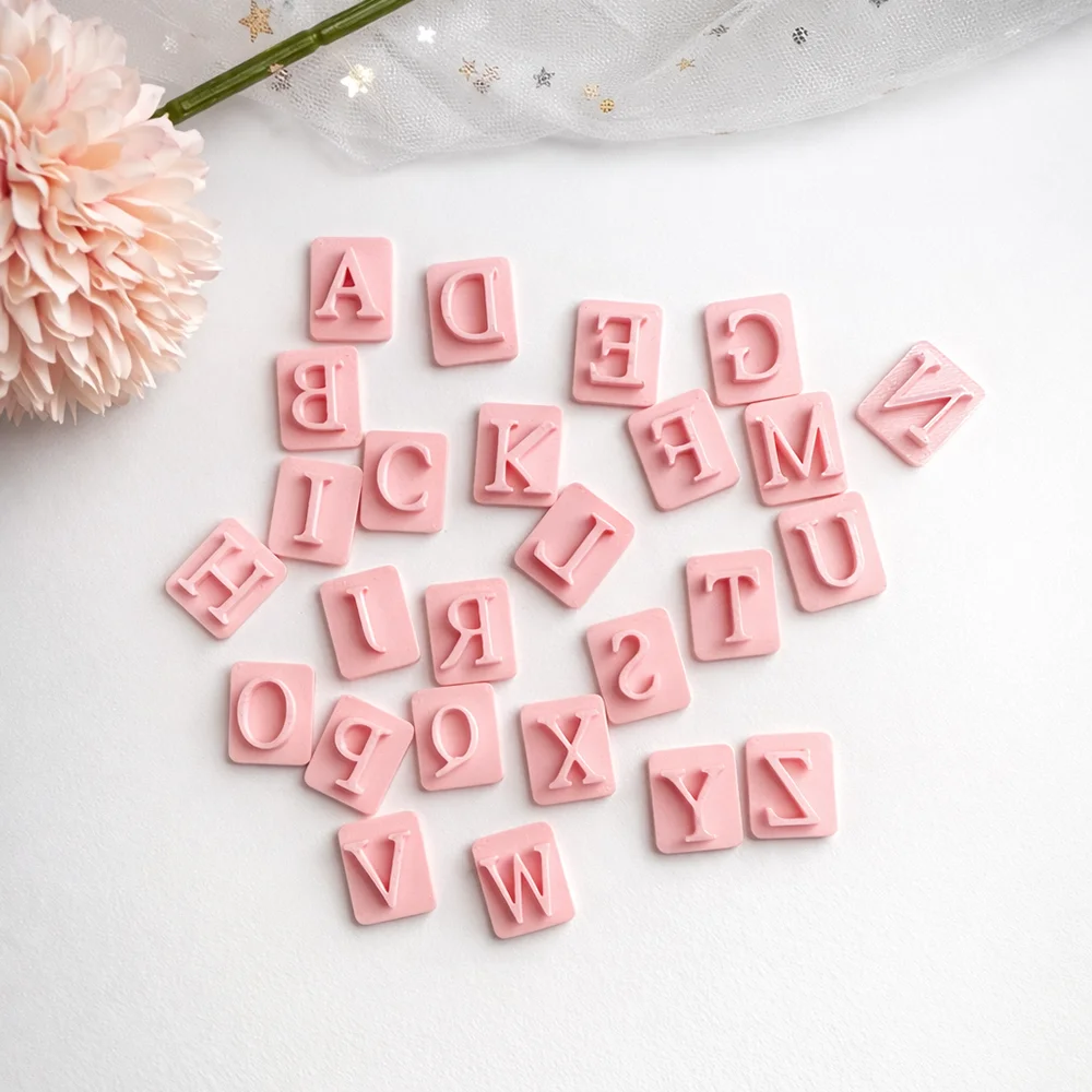 26 Alphabet Set Soft Pottery Embossed Mold Stamps Polymer Clay Cutter DIY Earrings Necklaces Pendant Jewelry Cutting Die Molds - view 4