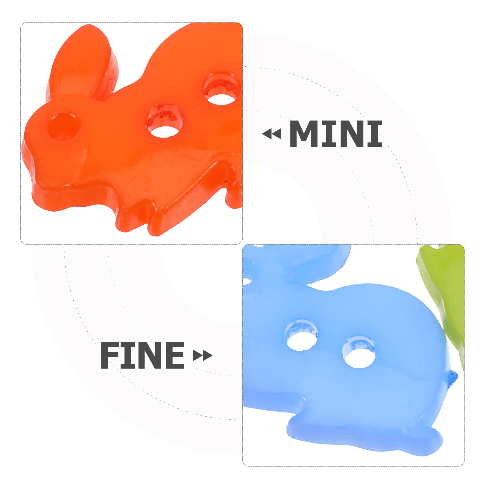 100 قطعة أزرار أرنب الكرتون مادة بلاستيكية موثوقة زينة خياطة رائعة للحرف اليدوية مشاريع الملابس ذاتية الصنع