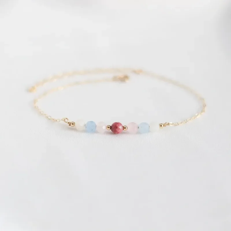 Healthy Pregnancy Crystal bracelet | Pregnancy support, fertility, gift for Mom, rose quartz, aquamarine, moonstone