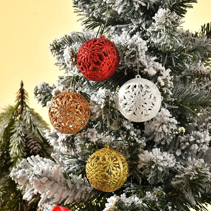 6Pcs 6CM Christmas Balls Christmas Tree Ornaments Hanging Xmas Tree Pendants Party Home Decor 2025 New Year Navidad Gifts Decor