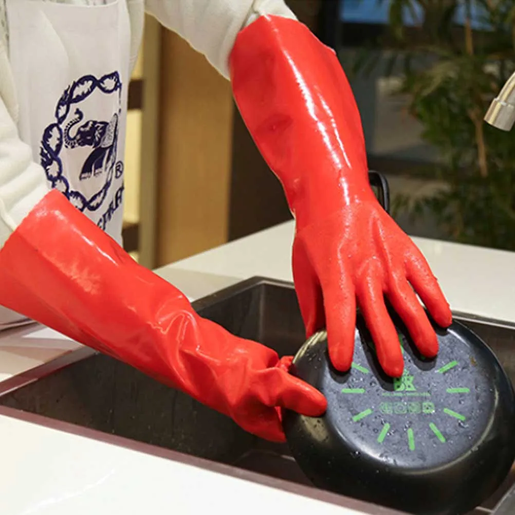 

1Pair Non-Slip Thicken Gloves Durable Comfortable Wear Reusable Hand Wash Kitchen Dishwashing Pet Care Laundry Cleaning Carpet