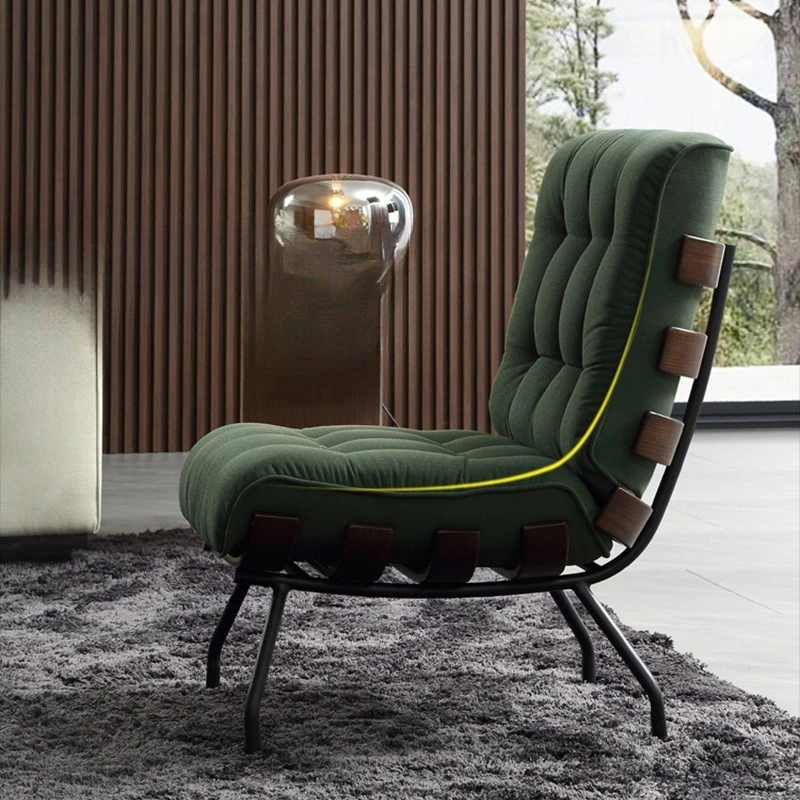 

Italian minimalist single sofa chair home living room hotel leisure chair retro log modern designer single chair