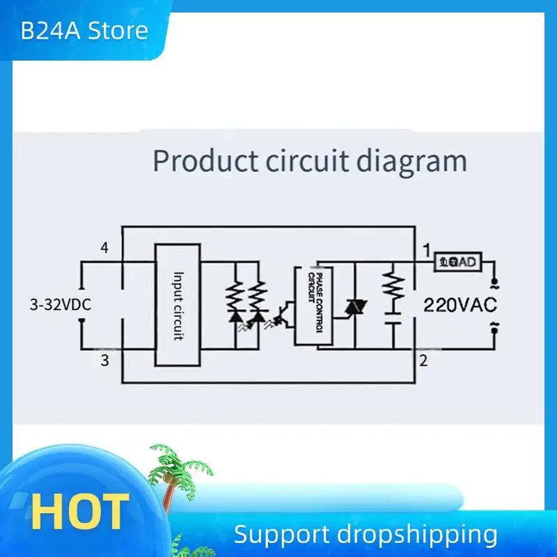 

B24A Однофазное твердотельное реле переменного тока с управлением переменным током Однофазное твердотельное реле SSR AA