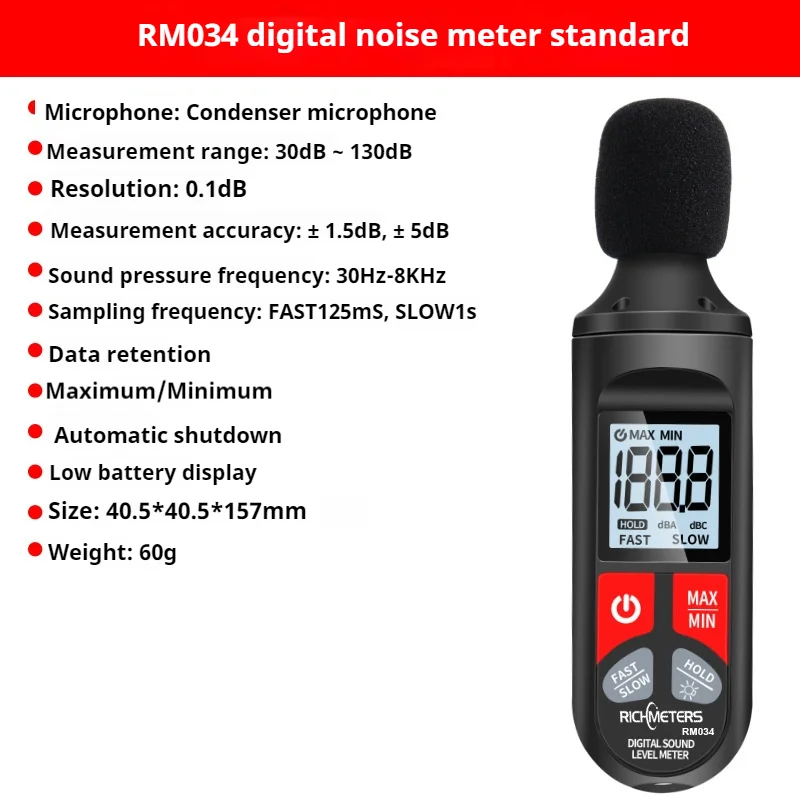 RICHMETERS RM034 highly accurate noise meter Home Volume Measurement