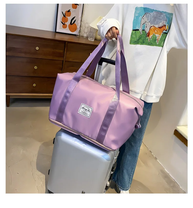 UNIXINU Handgepäck-Reisetasche, Nylon, wasserdicht, für Sport, Fitnessstudio, Tragetaschen für Damen, großes Fassungsvermögen, Aufbewahrung von Gepäck, Handtasche – Detail 14