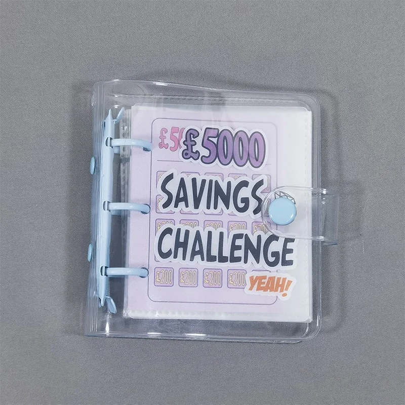 NewSavings Challenge Book Saving £1000 Money Binder Mini Portable Money Book Saving Loose-leaf Notebook Cash Budget Storage Book