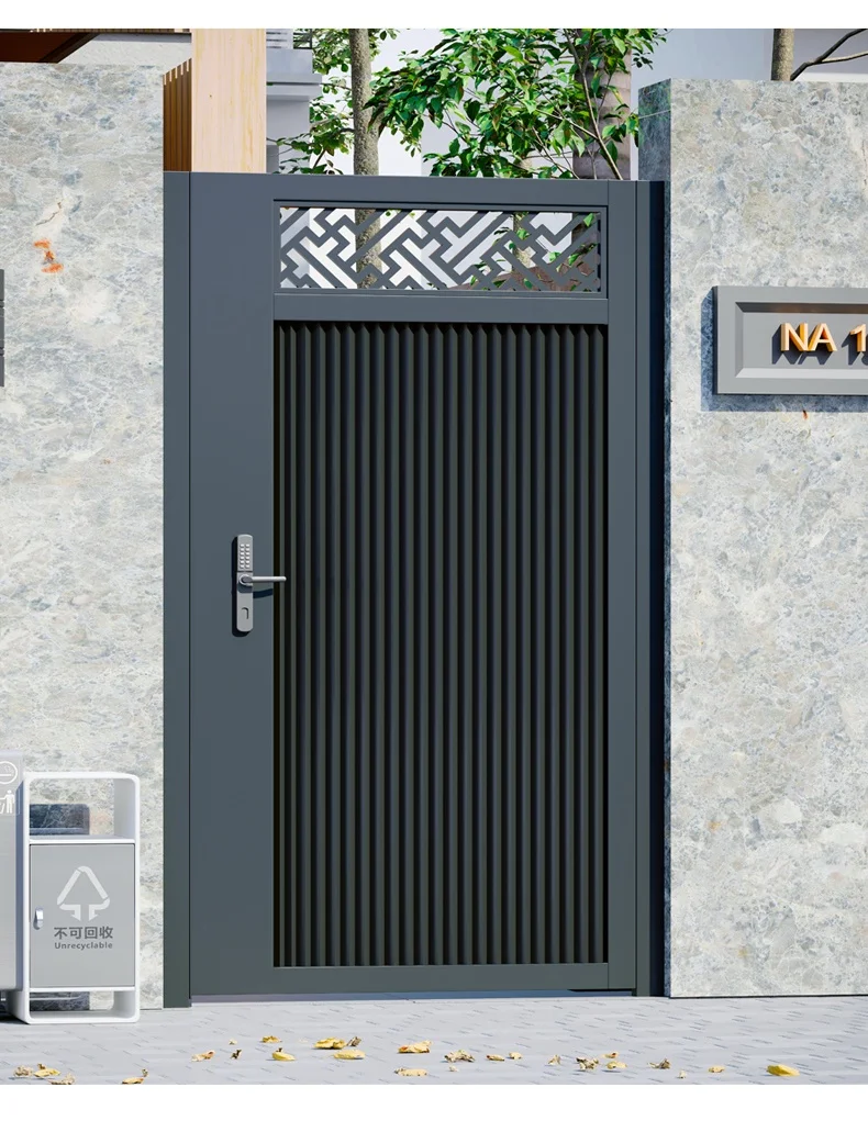 Customization Automatic Sliding Aluminum Modern Double Door Eco-Friendly & Durable Villa Courtyard Gate