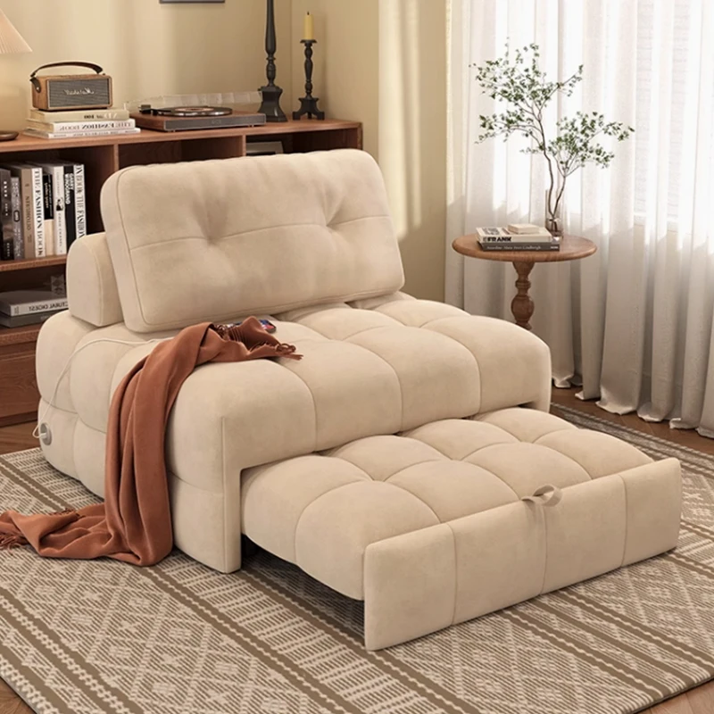 3 in 1 Modern Folding Lounge Sofa Bed Chair Convertible Sleeper Single Expandable and Recumbable Living Room or Hotel