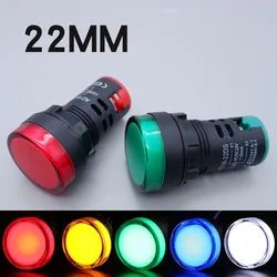 1PCS 22MM Panel Mount Plastic Pilot Signal Light Lamp LED Power Indicator 12V 24V 220V AD16-22DS Blue Green Red White Yellow