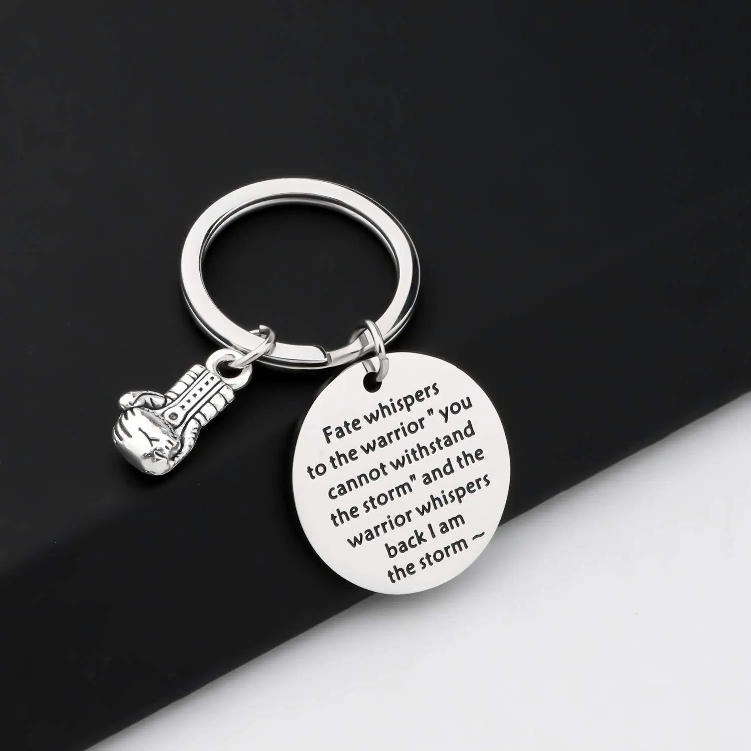 Stainless Steel Keyring  Boxing Gift Funny Boxing Glove Keychain Boxing Is Cheaper Than Therapy Keyring Sports Gift for Boxer