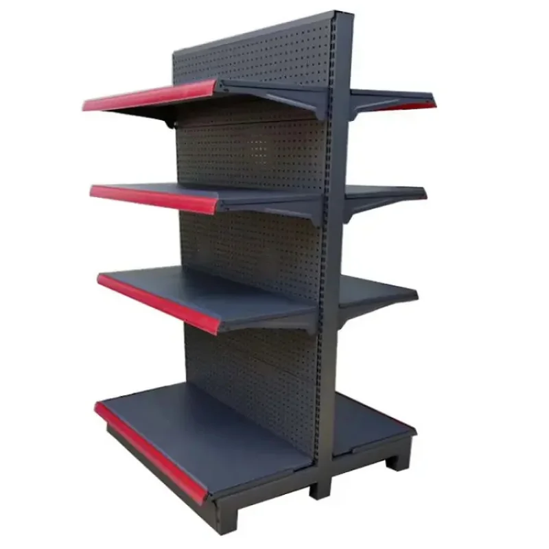 custom.Lozier Light Duty Gondola Madix Supermarket Shelving Double Shelf Sided Units