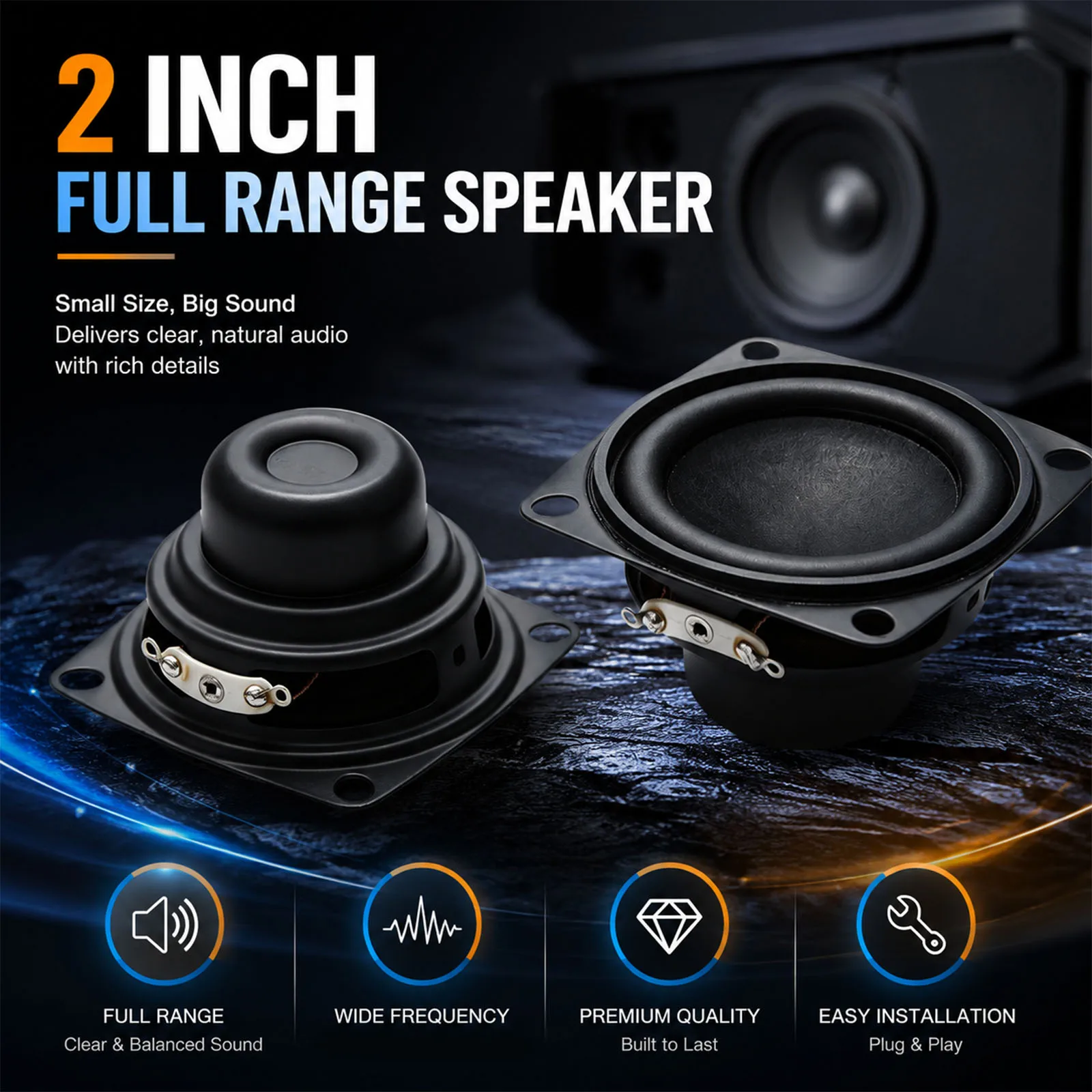 2Pcs 2 Inch Mini Audio Portable Speakers 4Ohm 10W Full Range Speaker DIY Home Theater Bluetooth Loudspeaker For JBL Charge 3