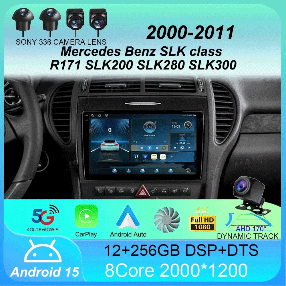 

Car Radio Android 15 For Mercedes Benz SLK class R171 SLK200 SLK280 SLK300 2000-2011 GPS Navigation Multimedia Player Stereo DSP