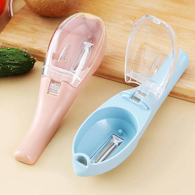 Vegetables Peeler with Container Multifunctional Potato Cutter Slicer Paring Knife with Storage Case Kitchen Tool Gadget