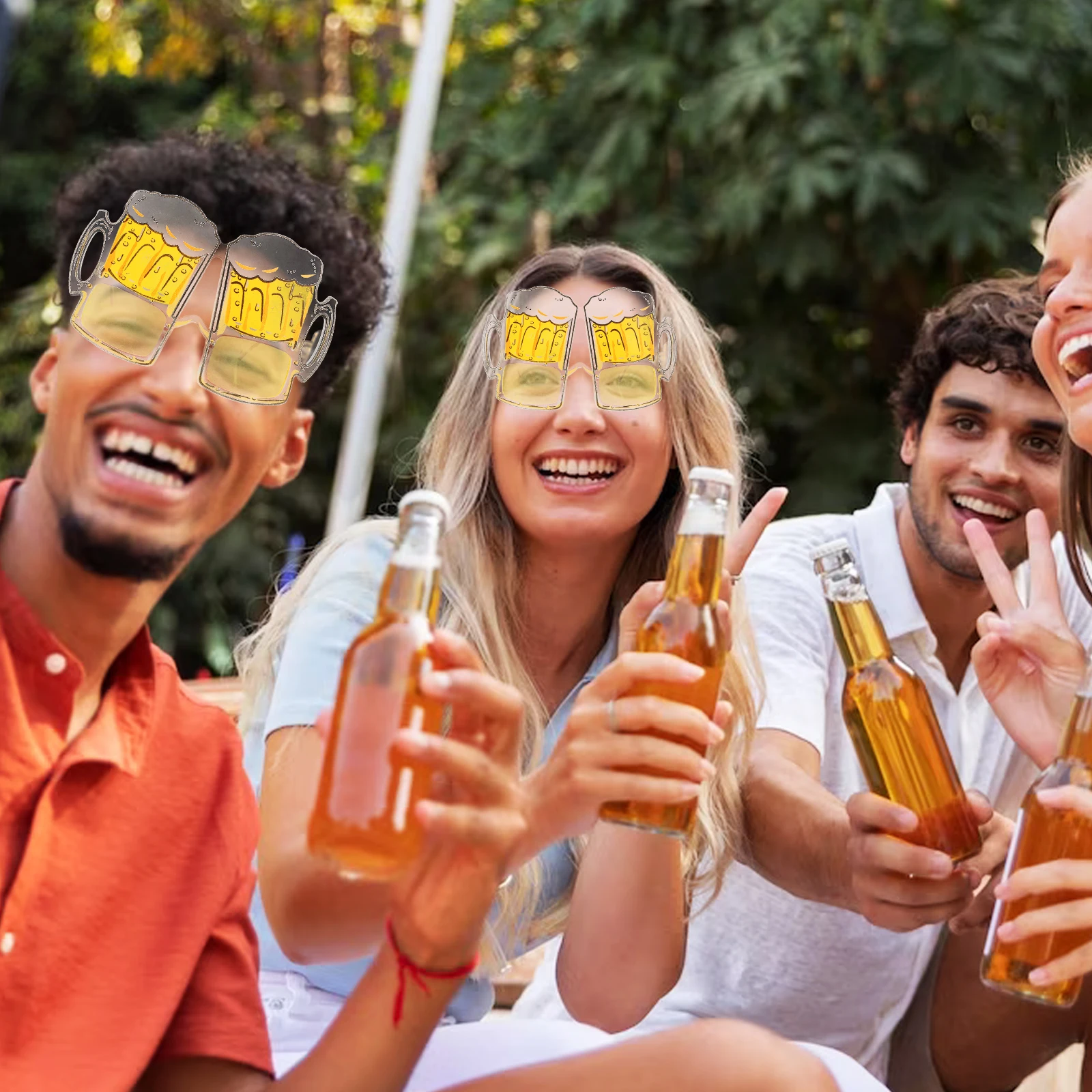 

2 Pcs Party Glasses Lightweight Funny Eyeglasses Beer Mug Design Comfortable Styling Props for Stage Costume Hawaiian