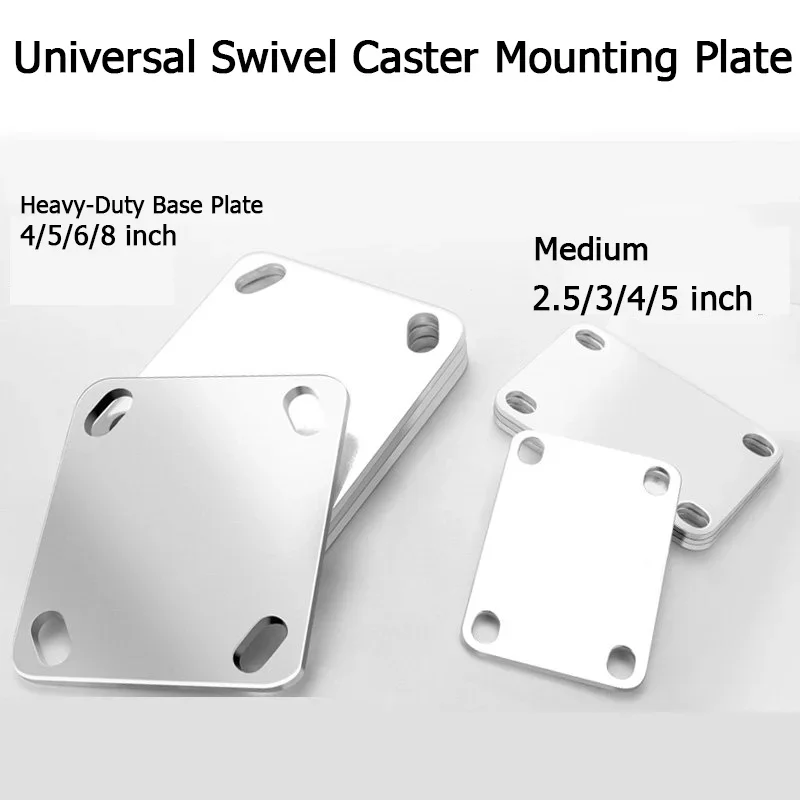1pcs 4pcs Universal caster mounting plate, thickened base plate, heavy-duty, welded, 2.5/3/4/5/6/8 inch swivel caster iron plate