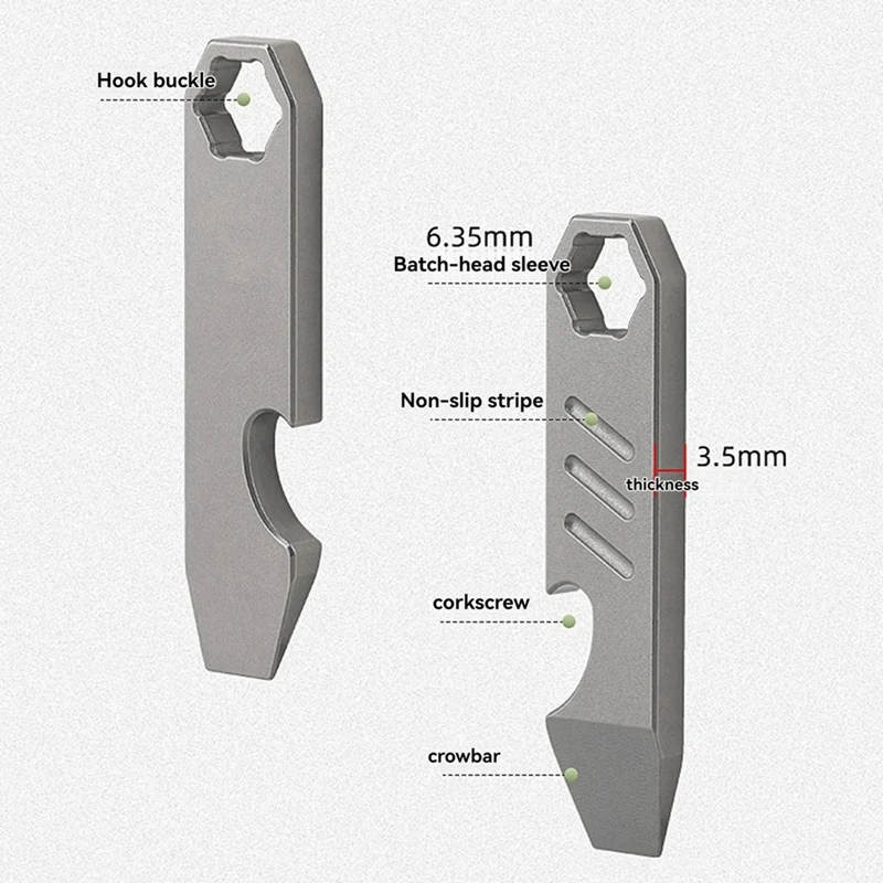 Multifunctional Mini Crowbar, Bottle Opener, Hexagonal Wrench, Portable Outdoor Multi-Functional Tool Camping Equipment