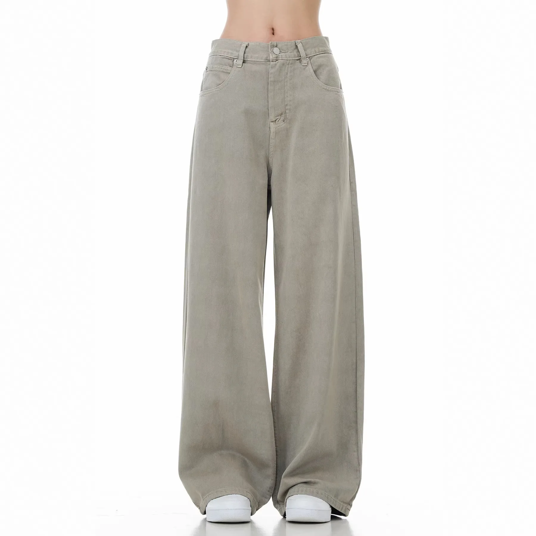 

Американские ретро-брюки из хлопка с эффектом потертости, прямого кроя, свободные, повседневные, широкие, в пол, для мужчин и женщин