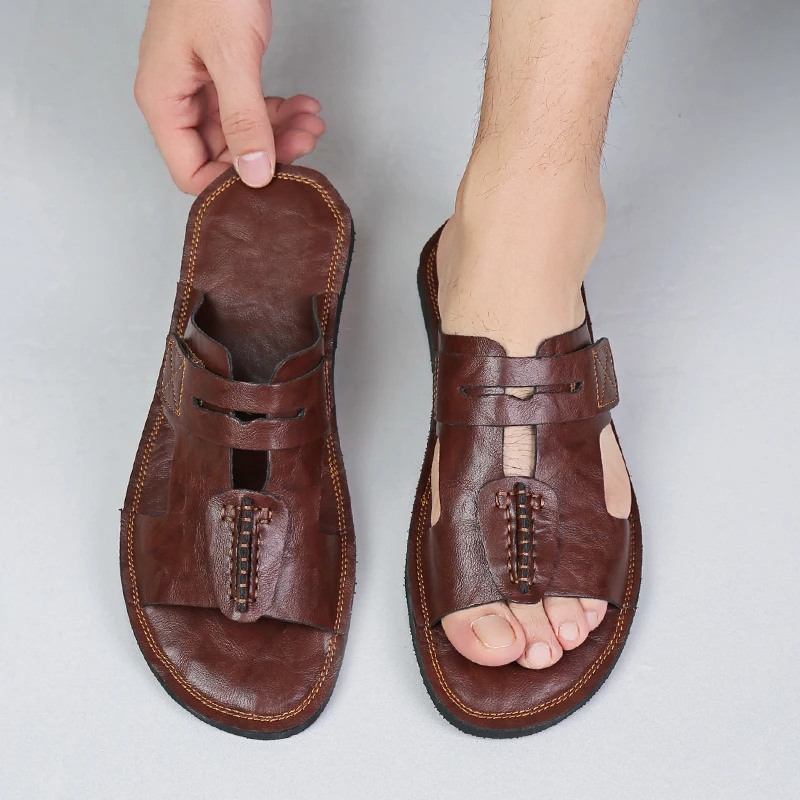 Large Size Premium Leather San - Flip Flop Leather Men recension och pris