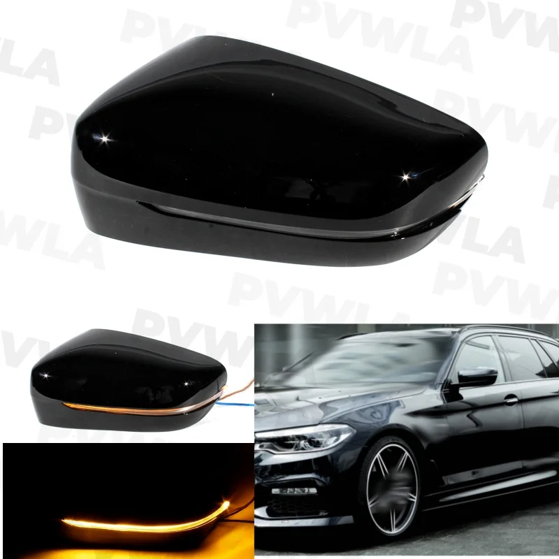 For BMW G30 G31 G32 G11 G12 1 Pc Left Side Black Painted Rear Mirror Cover With Turn Signal 51167422719