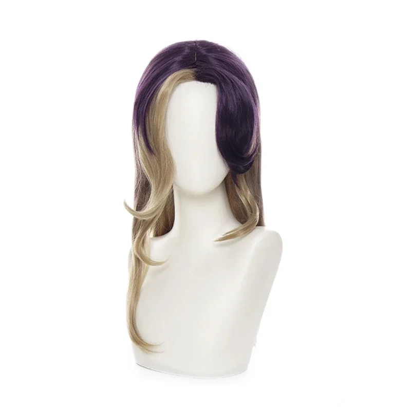 

LoL Coven Ahri Cosplay Wig LoL Cosplay Ahri Wig Long Wavy Purple Mixed Brown Wig Heat Resistant Synthetic Hair