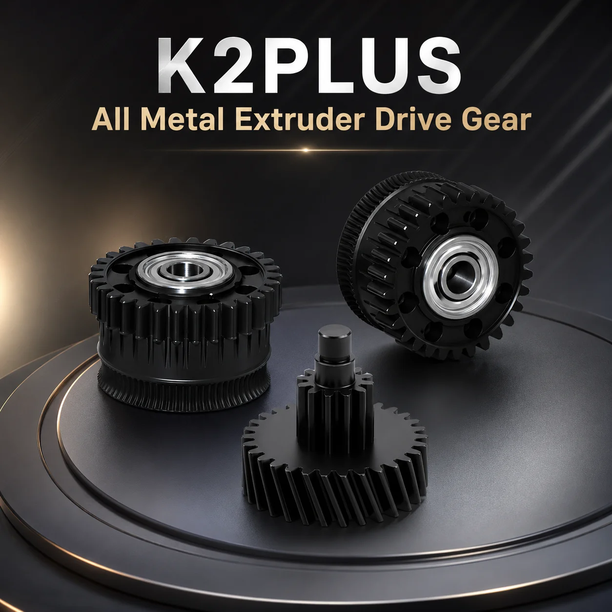 Upgrade-Extruder-Zahnrad für K2 Plus, komplett aus Metall, Filament-Antriebszahnrad für K2 Plus, vernickelt, DLC-Beschichtung, hohe Härte, verschleißfest