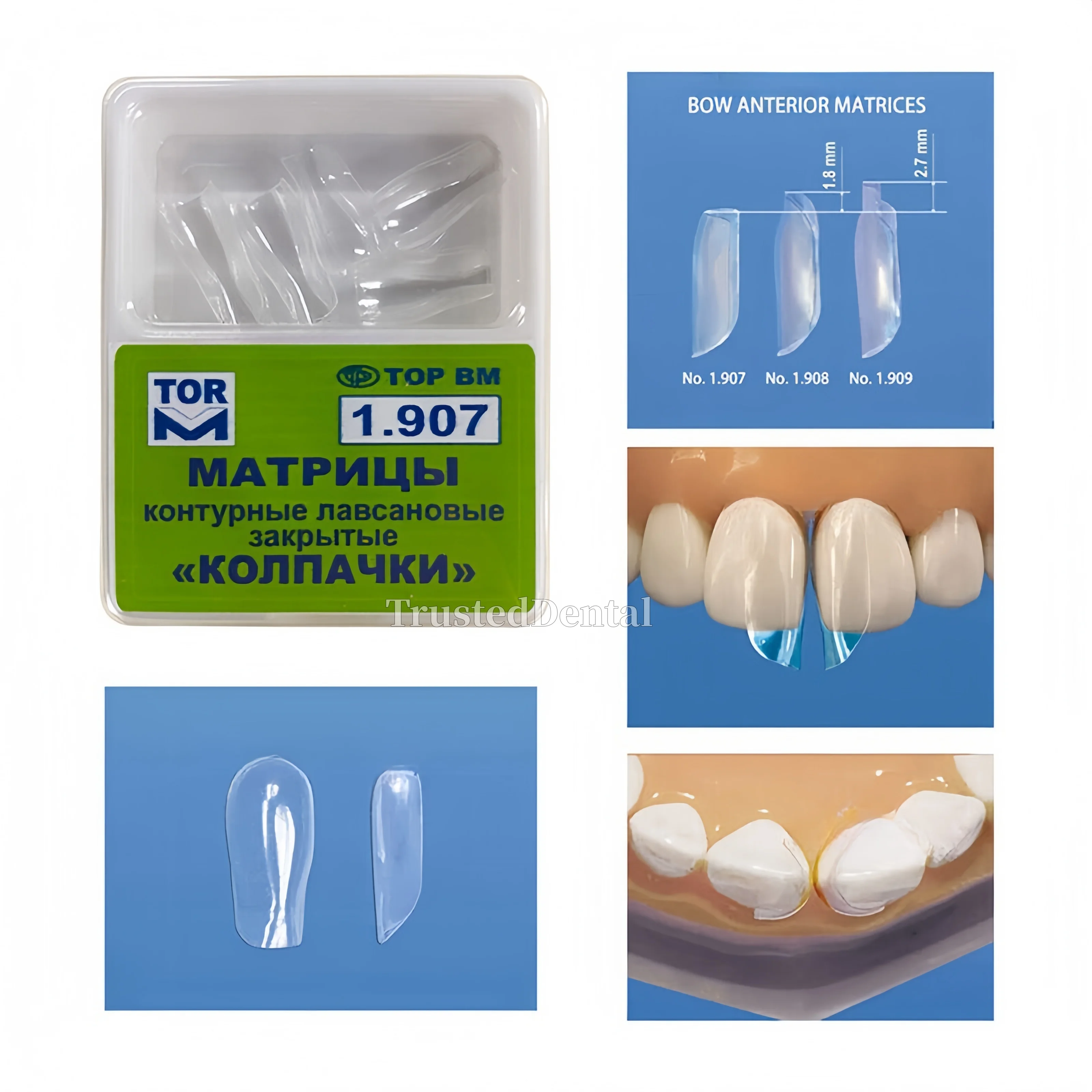 Dental Clear Matrix Matrice Anterior Front Matrices Bow BT Fits Bioclear Style S/M/L