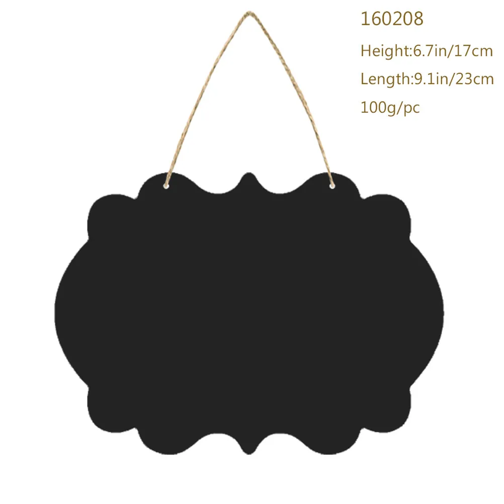 Reusable Chalkboard Sign Small Size Erasable Message Board with Hemp Rope Hanging String Wall Decor Sign for Cafe Bar Restaurant