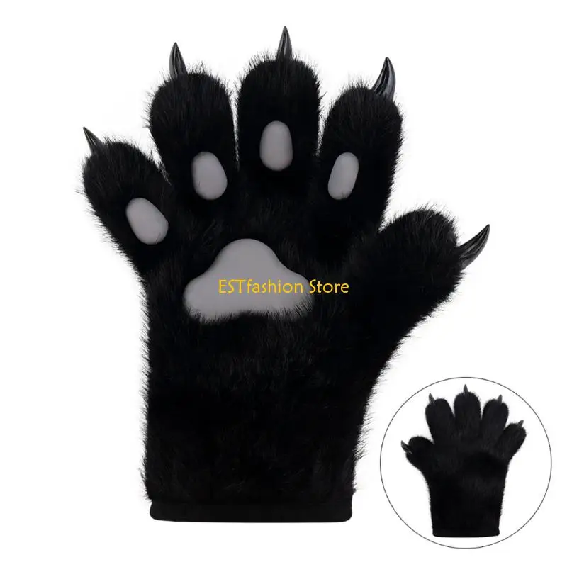 

Y5GC 3Pcs Bear Costume Set Bear Mask,Tail, paws Gloves for Halloween Christmas Cosplay Costume for Kids Adult